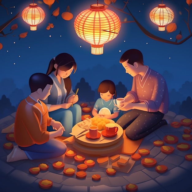 Ilustración del Festival de Chuseok