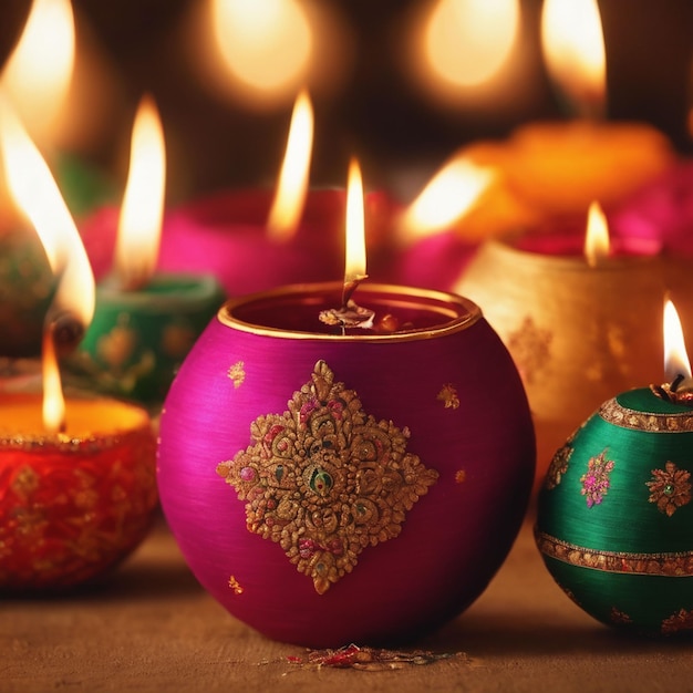 Ilustración del festival de Diwali Diya Lamp