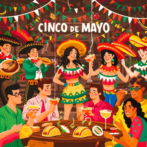 Foto ilustración de la fiesta de cinco de mayo