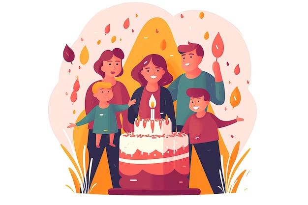 Ilustración de la fiesta de cumpleaños Idea IA generativa