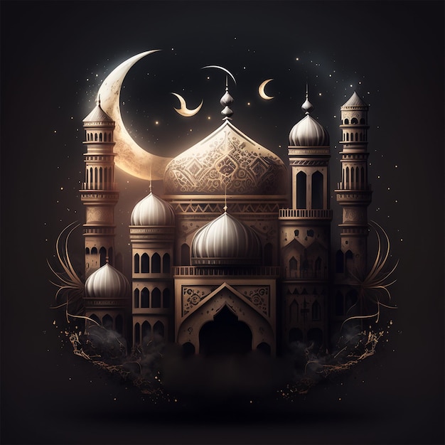 Ilustración de la fiesta islámica de Eid al Adha Mubarak