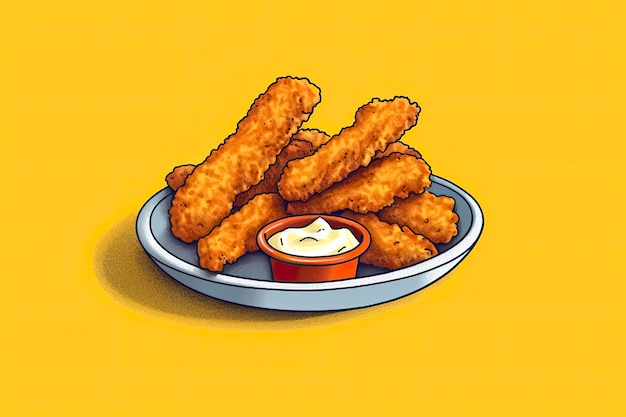 Foto ilustración de filetes de pollo ilustración de alimentosia generativa