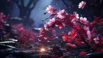 Foto ilustración de la flor de cerezo más asombrosa y de moda papel tapiz hd