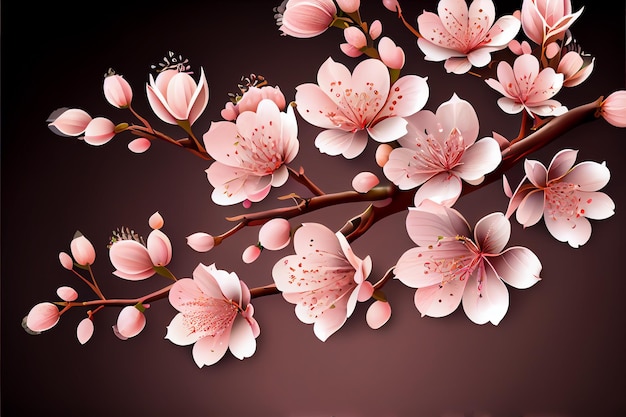 Ilustración de flor de cerezo sakura