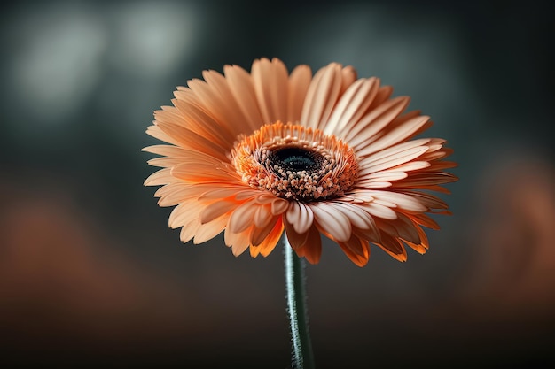 Ilustración de flor de gerbera natural naranja colorida AI generativo