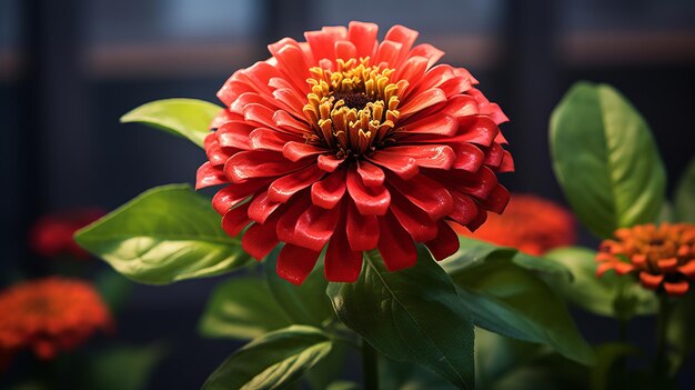 Foto ilustración de la flor de zinnia ultra hd 4k