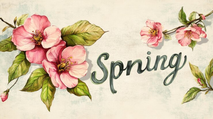 Foto ilustración floral de primavera de la época
