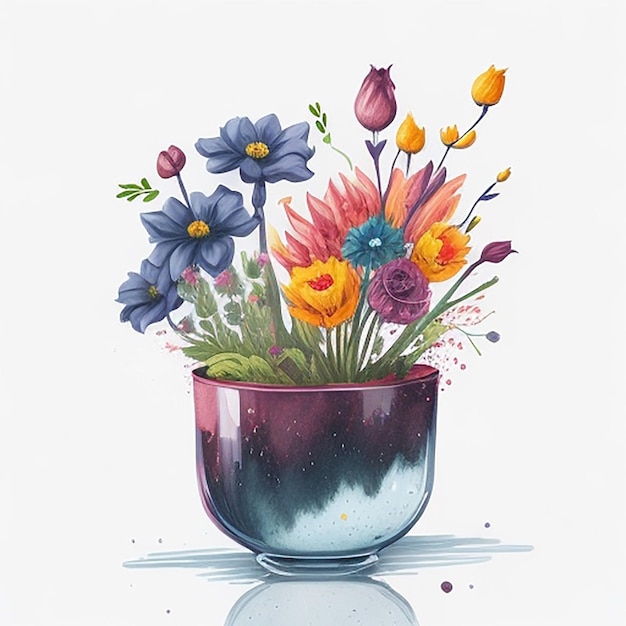 Ilustración de un florero de vidrio