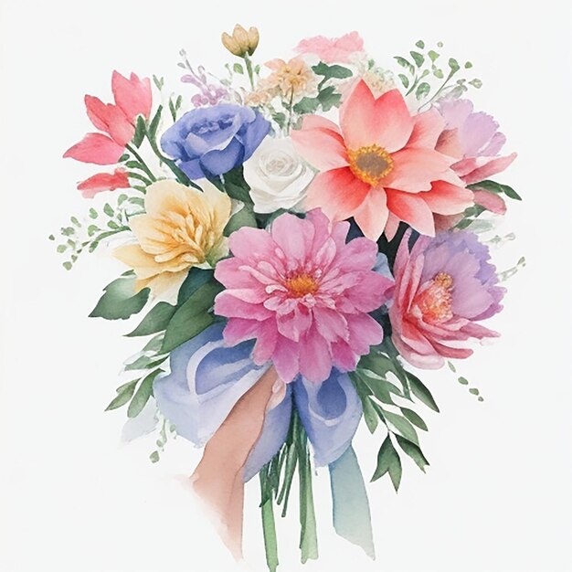 Ilustración de flores en acuarela