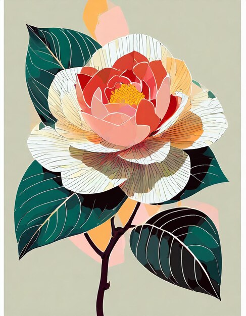 Ilustración de las flores de camelia