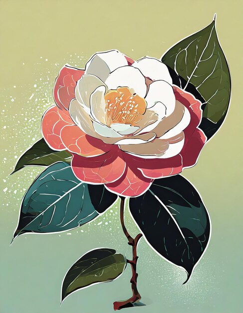 Ilustración de las flores de camelia