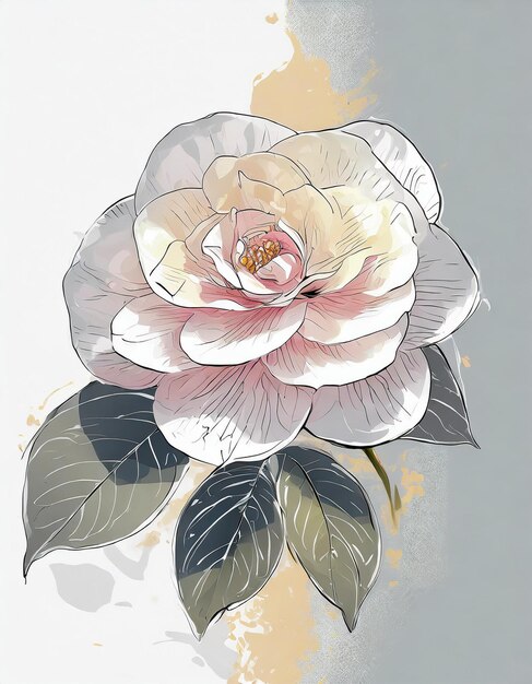 Ilustración de las flores de camelia