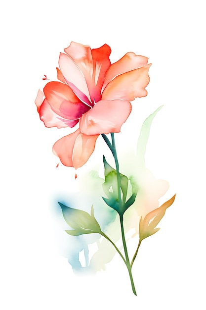 Ilustración de flores con esquema de colores vibrantes Flor de pincel de pintura al óleo