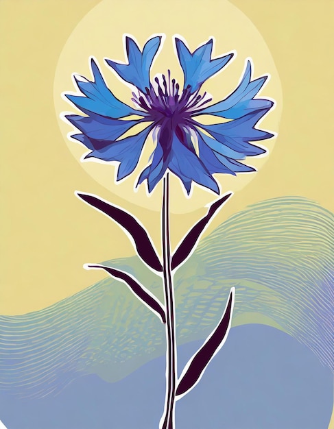 Ilustración de las flores de flor de maíz