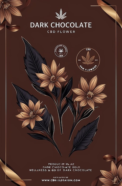 Ilustración de flores de lujo de CBD