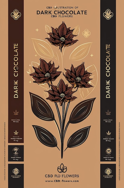 Ilustración de flores de lujo de CBD