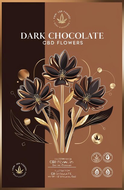 Ilustración de flores de lujo de CBD