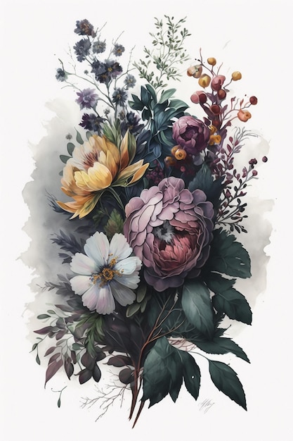 una ilustración de flores por persona