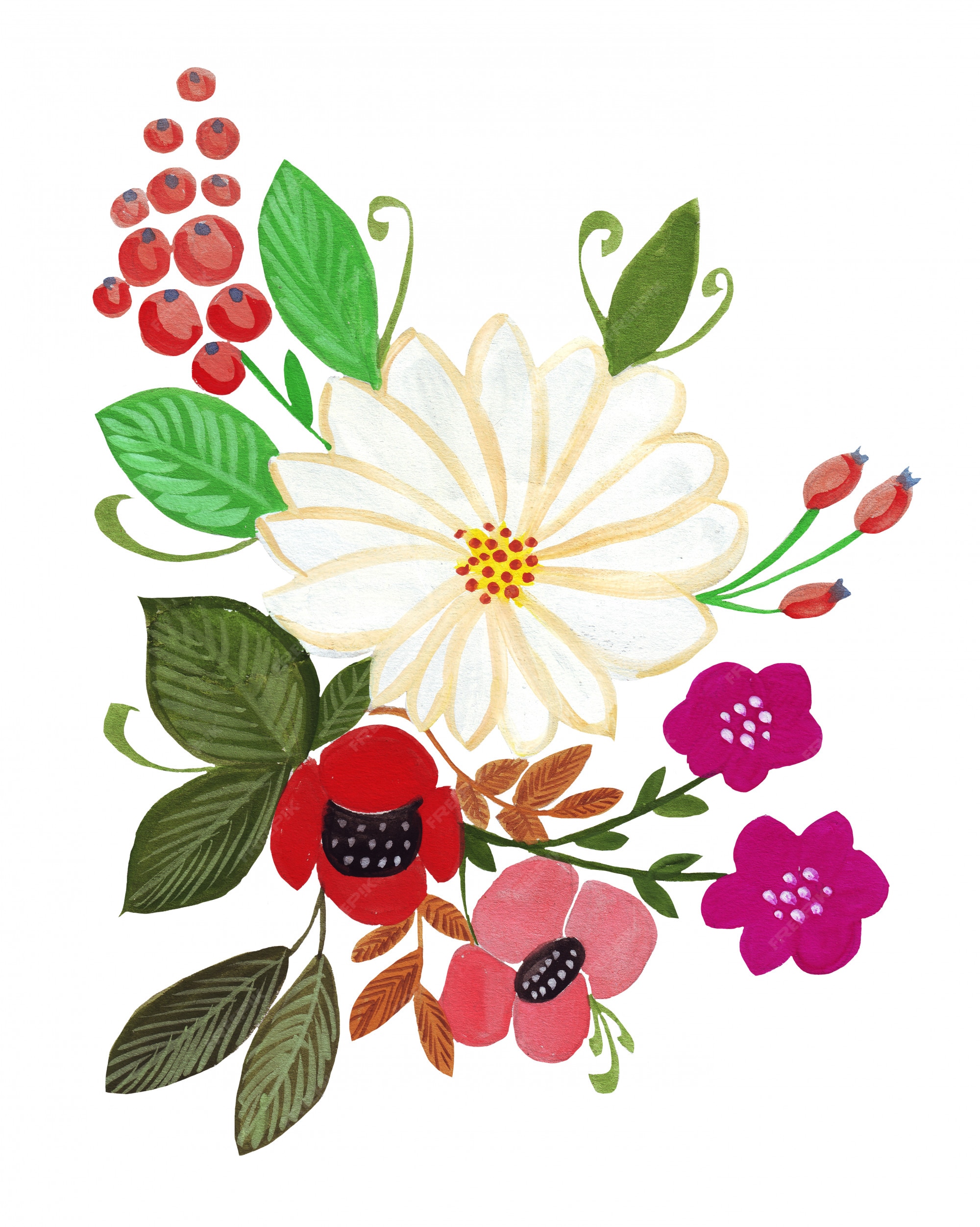 Ilustración de flores de ramo de dibujo a lápiz en colores brillantes | Foto Premium Ilustración de flores de ramo de dibujo a lápiz en colores brillantes | Foto Premium