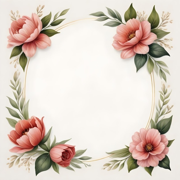 Ilustración de flores románticas para bodas Pintura digital Fondo floral Diseño de hermosas flores