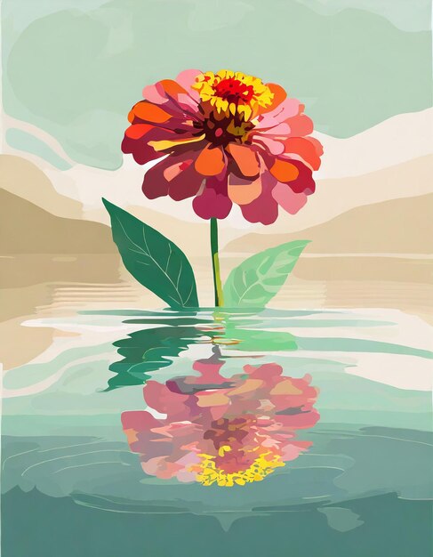 Ilustración de las flores de Zinnia