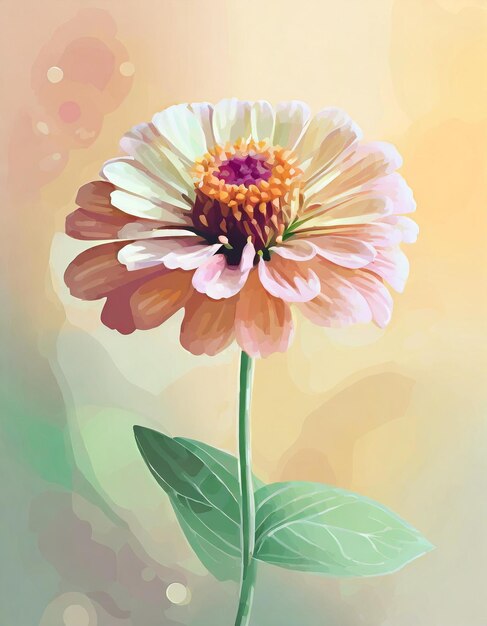 Ilustración de las flores de Zinnia