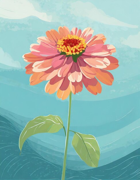 Ilustración de las flores de Zinnia