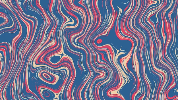 Ilustración de fondo abstracta con remolinos de color líquido fluido de color azul rosa y beige