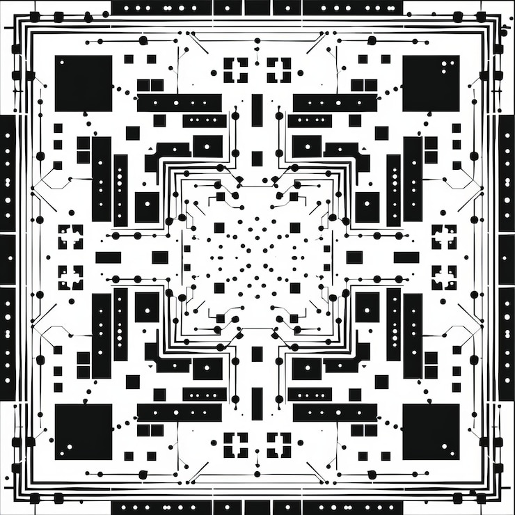 Foto ilustración de un fondo abstracto en blanco y negro con cuadrados y líneas