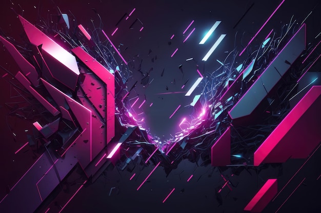 Una ilustración de un fondo abstracto cyberpunk Generación AI