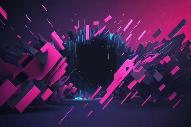 Una ilustración de un fondo abstracto cyberpunk Generación AI