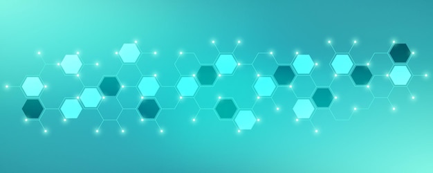 Ilustración del fondo abstracto de las moléculas estructuras moleculares o ingeniería química