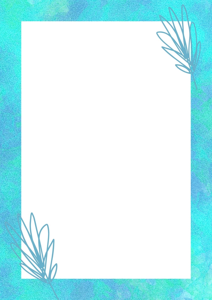 Foto ilustración de fondo de acuarela verde azul frontera de la página 1