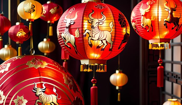 Foto ilustración de fondo del año nuevo chino feliz año nuevo chino ilustración del año nuevo chinés
