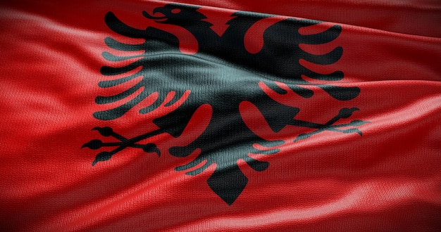 Ilustración de fondo de bandera nacional de Albania Símbolo del país