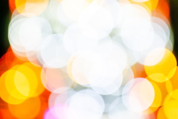Ilustración de fondo de bokeh abstracto con luces blancas amarillas y rojas