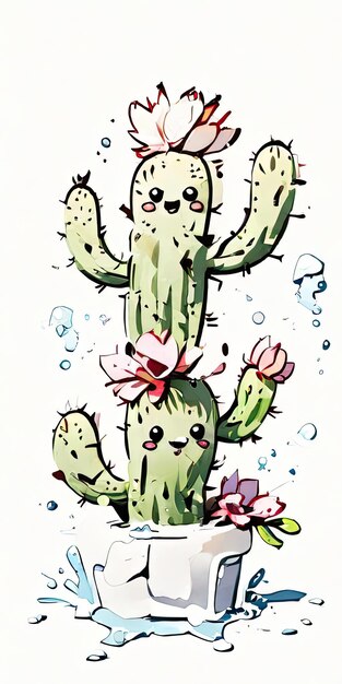 Ilustración de fondo de cactus