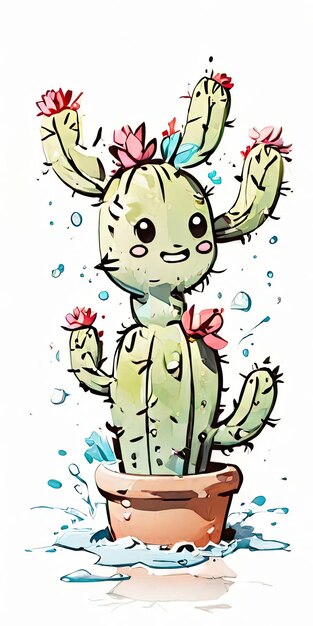 Ilustración de fondo de cactus