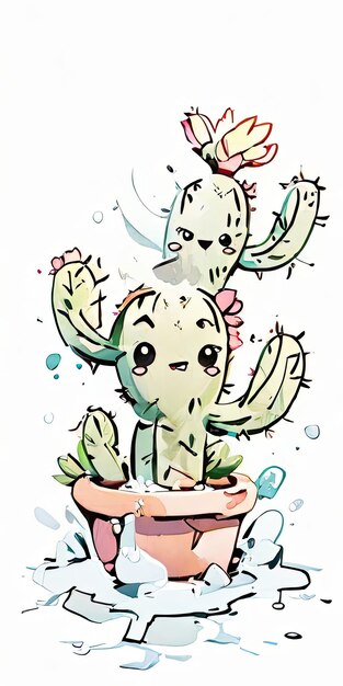 Ilustración de fondo de cactus