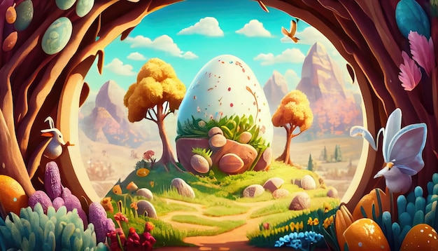 ilustración de fondo de celebración de huevos de pascua