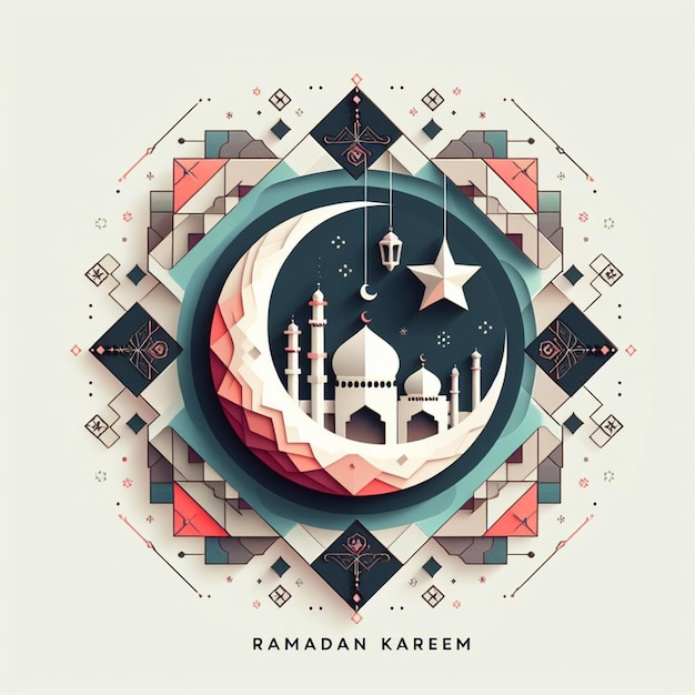 Ilustración de fondo colorido de Ramadan Kareems