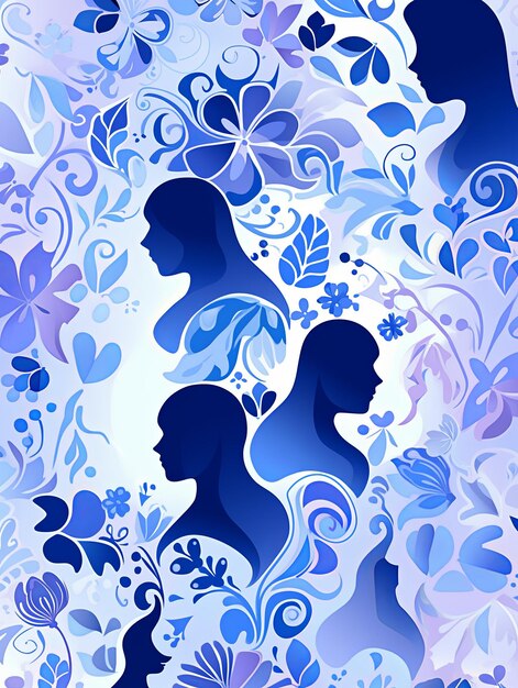 Ilustración Fondo del Día de la Mujer en azul