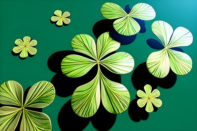 Ilustración de fondo del día de San Patricio Hat Clover Shamrock ai generativo