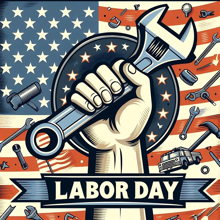 Ilustración de fondo del feliz día del trabajo Día del trabajo 2024 IA generativa