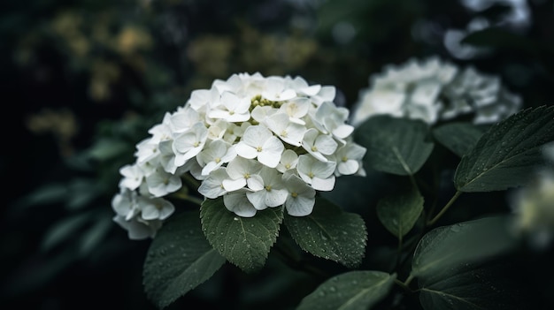 Ilustración de fondo de flor de hortensia AI generativo