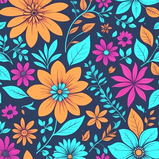 Ilustración de fondo floral de color brillante