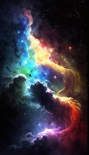 Ilustración de fondo de galaxia colorida hermosaIA generativa