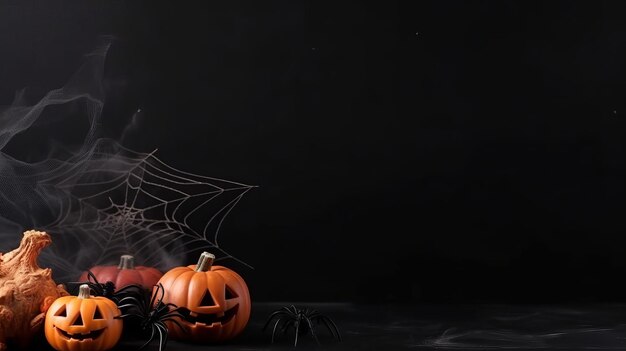 Foto ilustración fondo de halloween con espacio de copia generativo ai