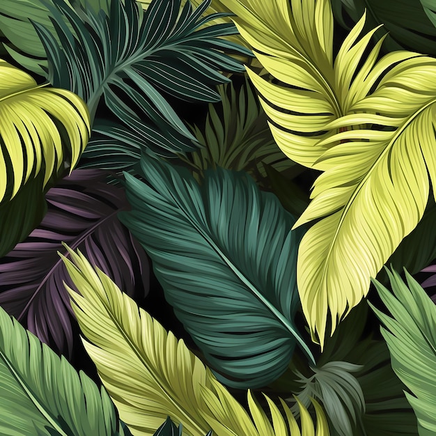 Ilustración de fondo de hojas tropicales
