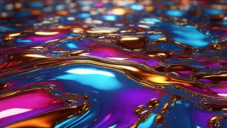 Ilustración de fondo holográfico de fluidos abstractos